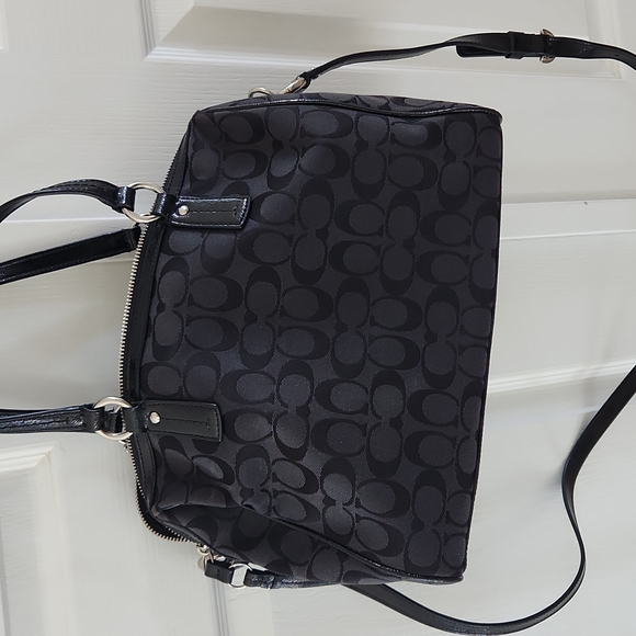 Coach Signature Stripe Python Stripe Satchel Handbag-f24884 - Picture 6 of 7